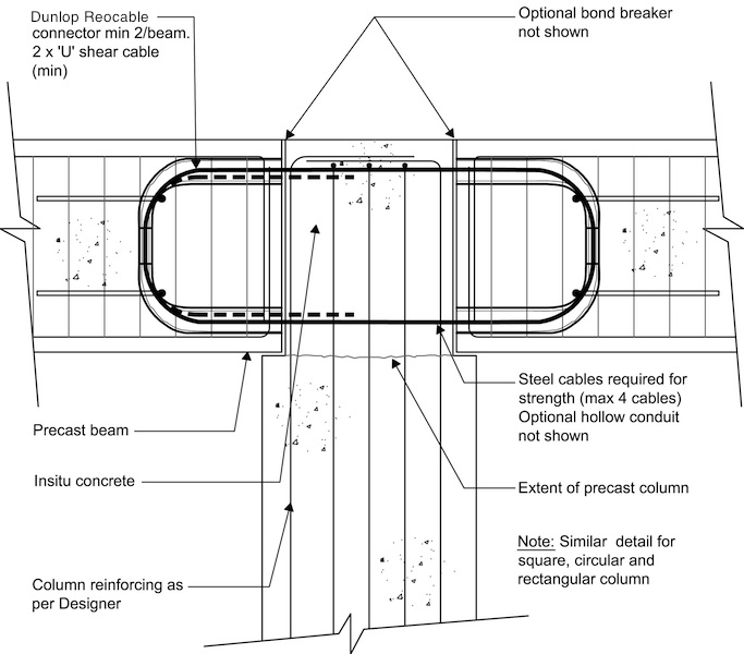 Precast Concrete Column Details Dunlop Reocable Connector for precast  reinforced concrete  